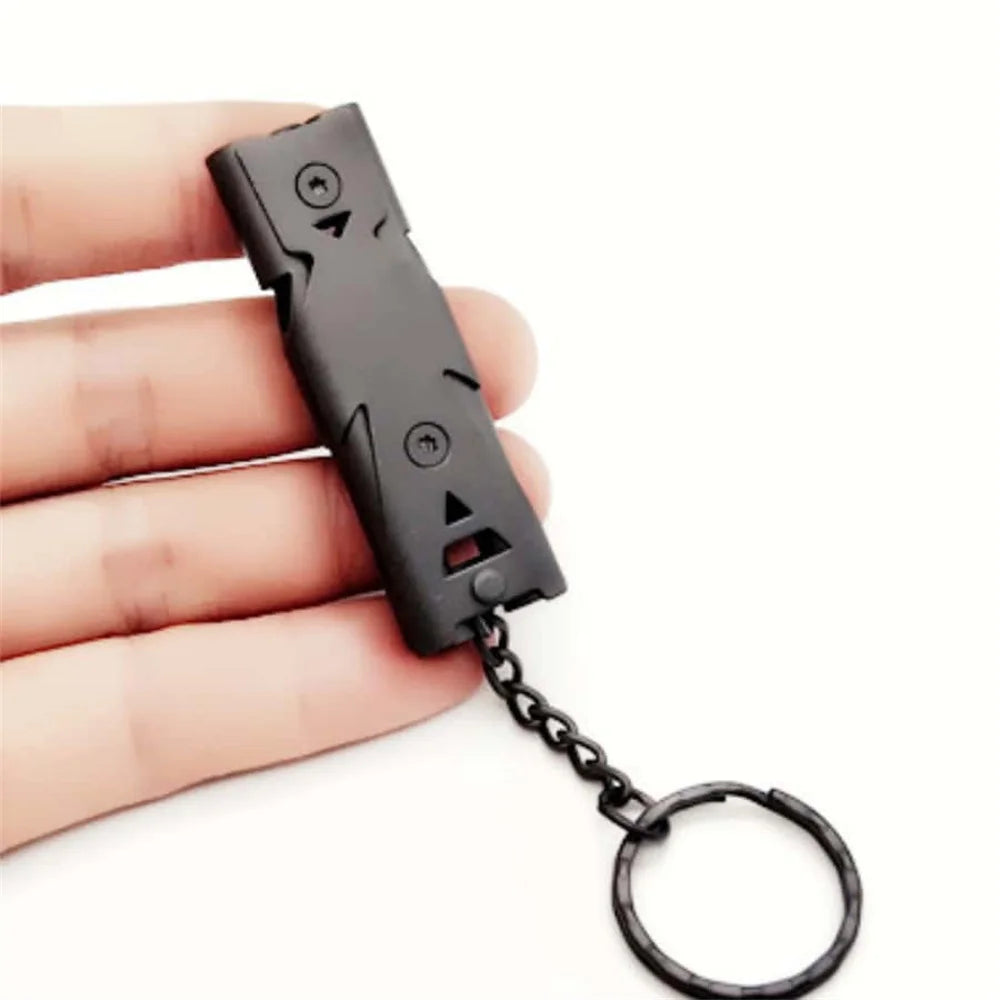 Double Pipe Whistle Pendant Keychain High Decibel Portable Outdoor Survival Emergency Camping Tool Multifunction Whistle 1PC