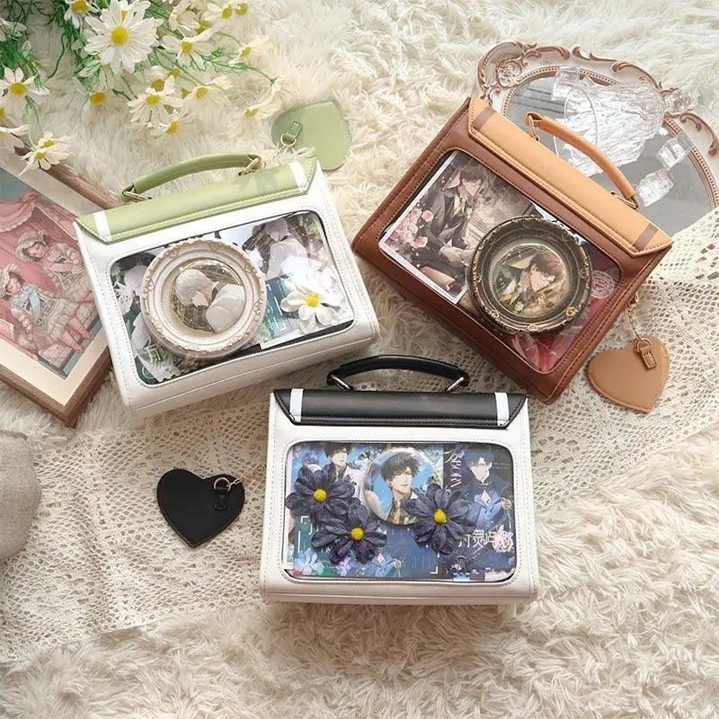 Y2K Premium Version Sweet Ita Bag Lolita Girl Transparent Bag Fashion Preppy Style Shoulder Crossbody Bag Kawaii Display Handbag