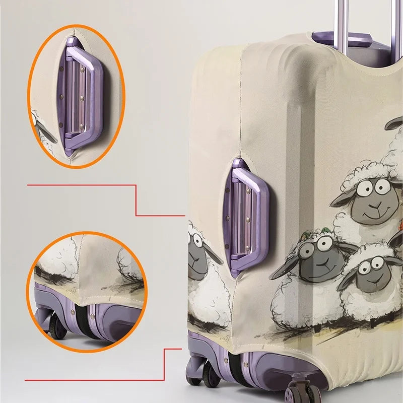 Lamb pattern luggage protection cover, suitable for 18-32 inch luggage covers, luggage handle gloves, travel accessories