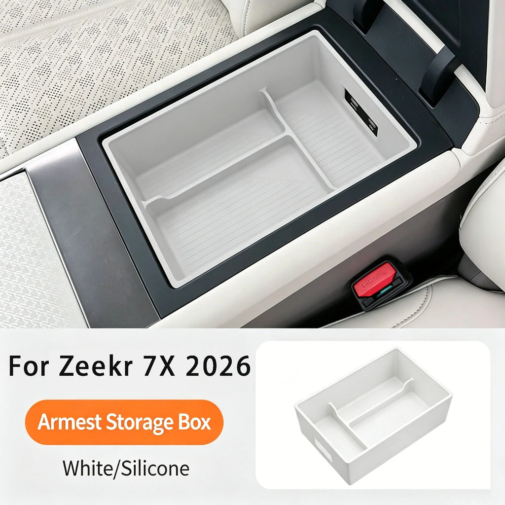 For New Zeekr 7X 2026 Handrail Box  Storage Box Car Storage Box  Silicone Storage  Modified Accessories Interior