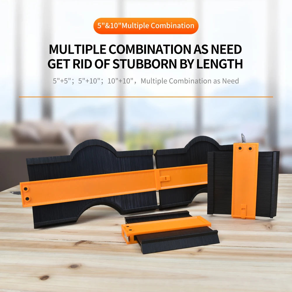 ONKEL.J Brand Connection Contour Gauge Profile Tool Alloy Adjustable Lock Edge Shaping Wood Measure Ruler Tiles Meethulp Gauge
