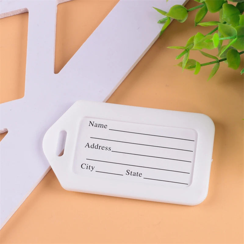 20pcs Luggage Tags Suitcase Label Bag Travel Accessories Luggage Bag Tag Name Address ID Label Plastic Suitcase Baggage Tags
