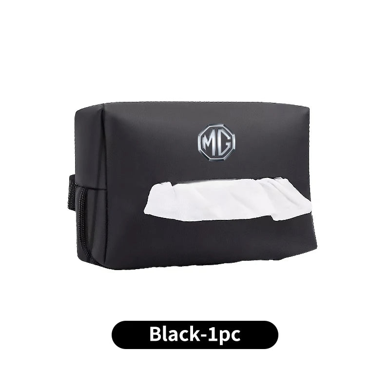 Car Seatback Tissue Box Leather Armrest Paper Case Tower Storage Bag For Morris Garages MG 3 5 6 7 HS ZS GS Hector TF GT ZR RX5
