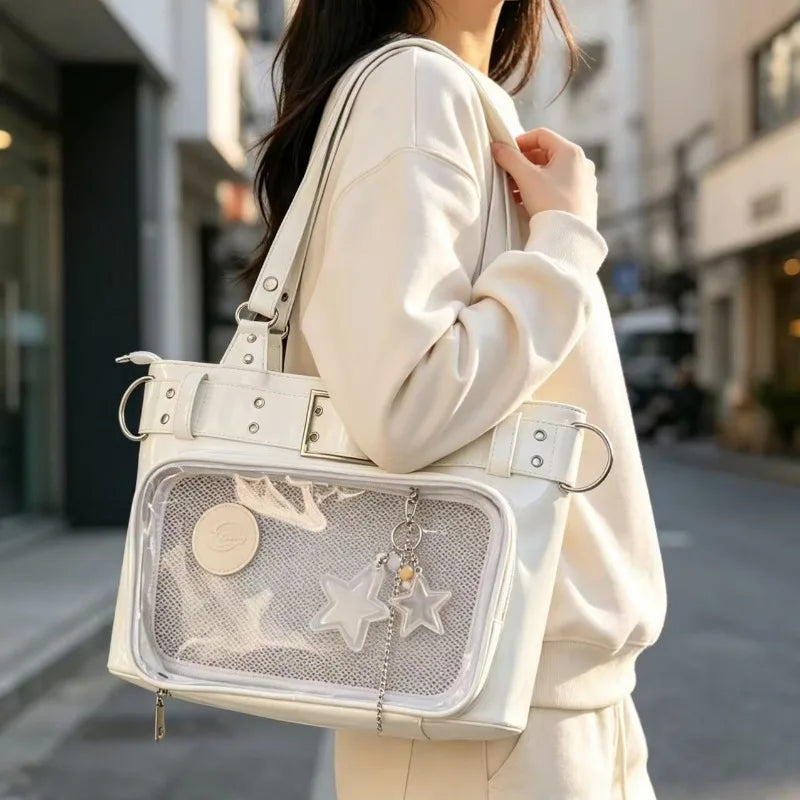 1pc Hidden Pocket Handbag Fashionable Girl Pain Bag Multi-purpose Household Storage Handbag