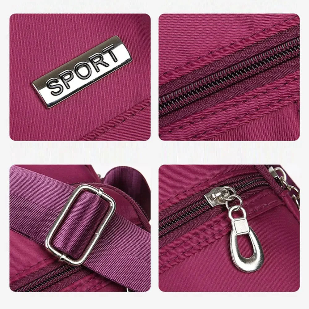 High-capacity Ladies Multi Pocket Nylon Crossbody Bag Cross Body Shoulder Bag Messenger Bag Oxford Flap Handbags