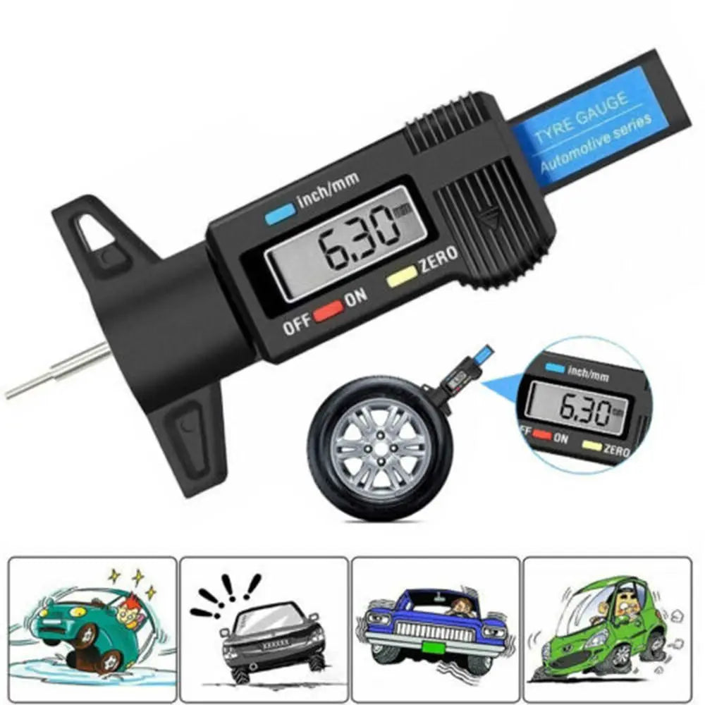 Digital Measuring Tools Tyre Tire Meter Thickness Gauges Tire Wear Detection Car Tire Tread Depth Gauge