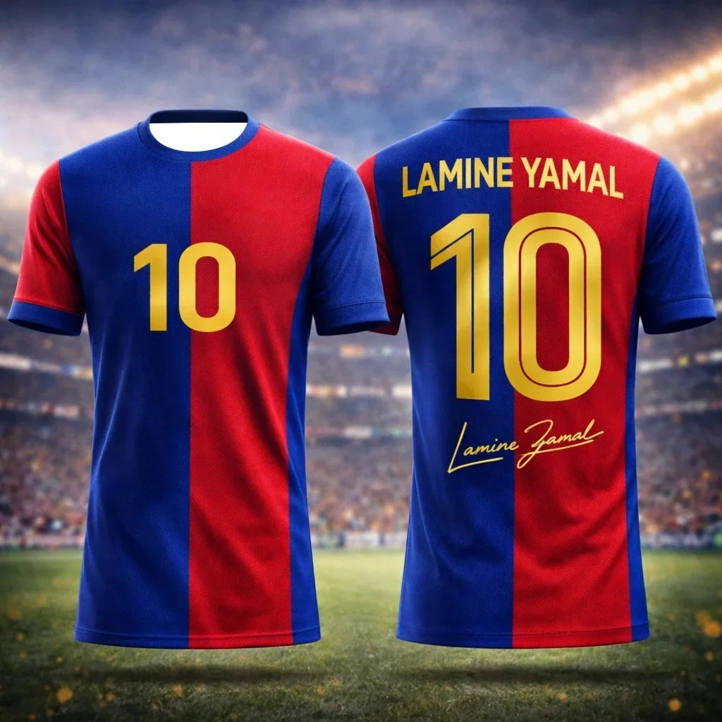 Yamal 3D Football Fan Sports T-shirt Breathable Speed Drying Men's and Women's Same Style Summer Outdoor Daily Wear