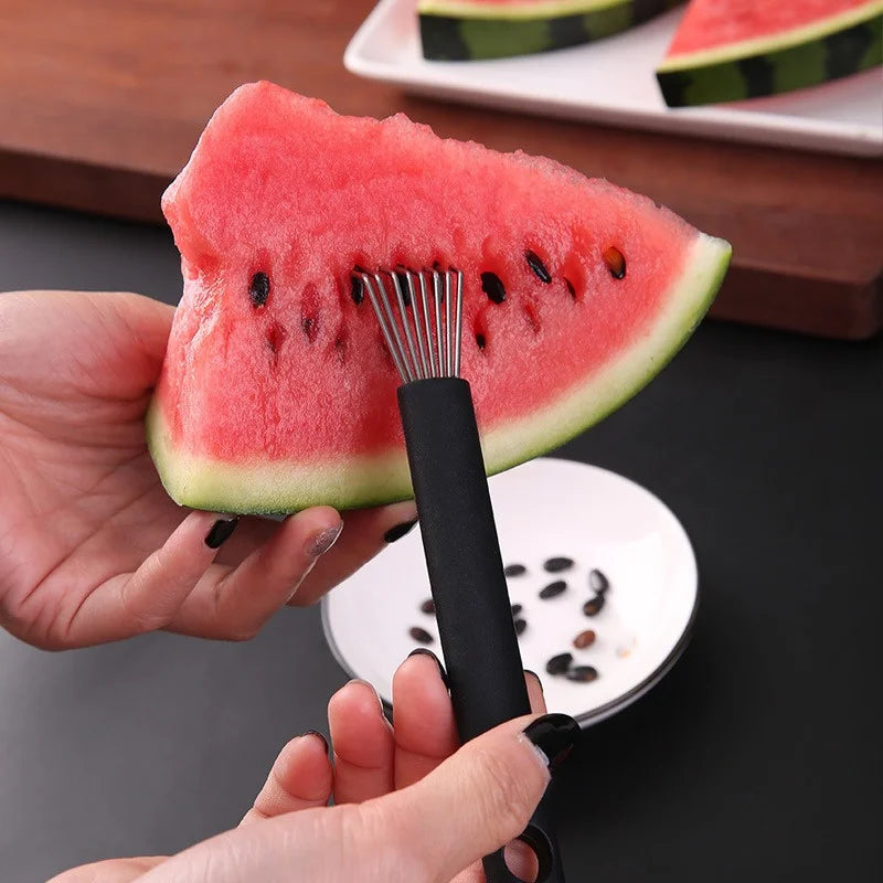 JUSTINLAU Portable Watermelon Seed Remover Stainless Steel Fruit Divider Manual Watermelon Seeding Fruit Digging Kitchen Gadget