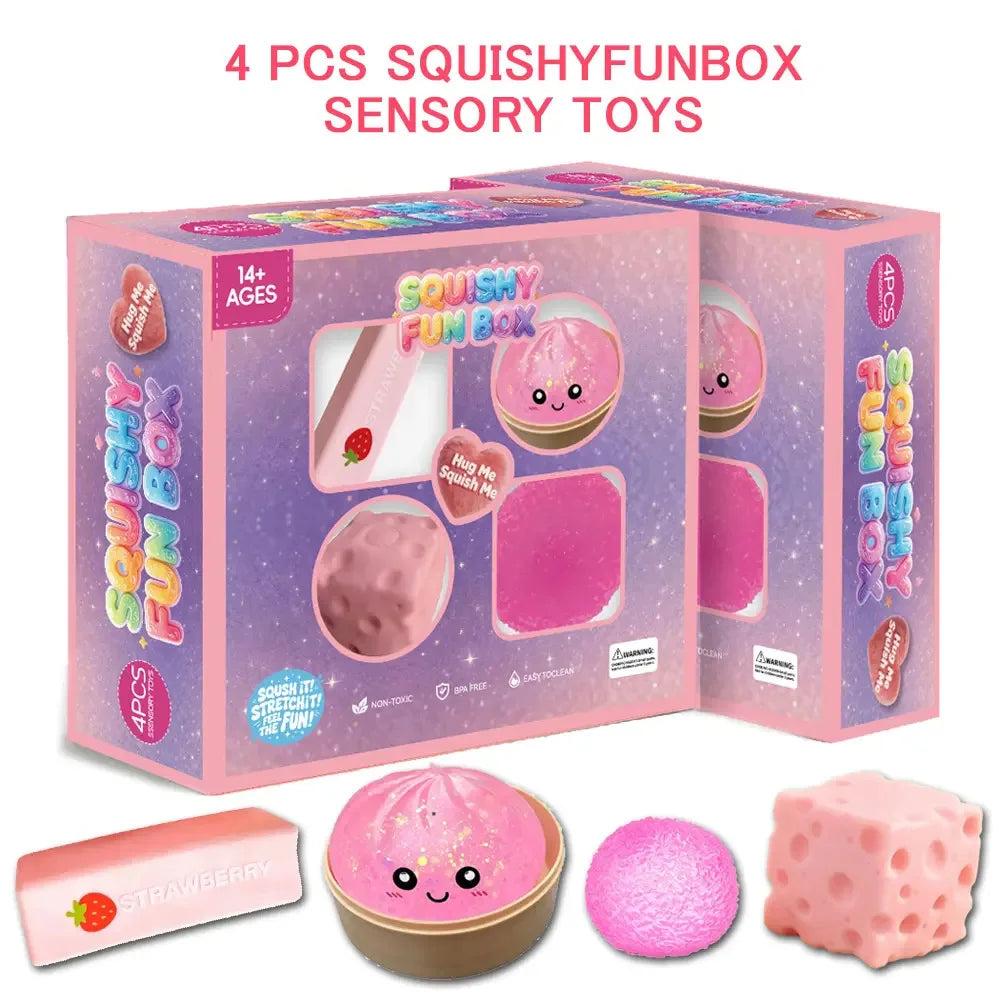 Random Color 8pcs/Box TPR Maltose-Filled Squishy Toy, Slow Rising Stress Relief Sensory Fidget Decompression Blind Box Gift