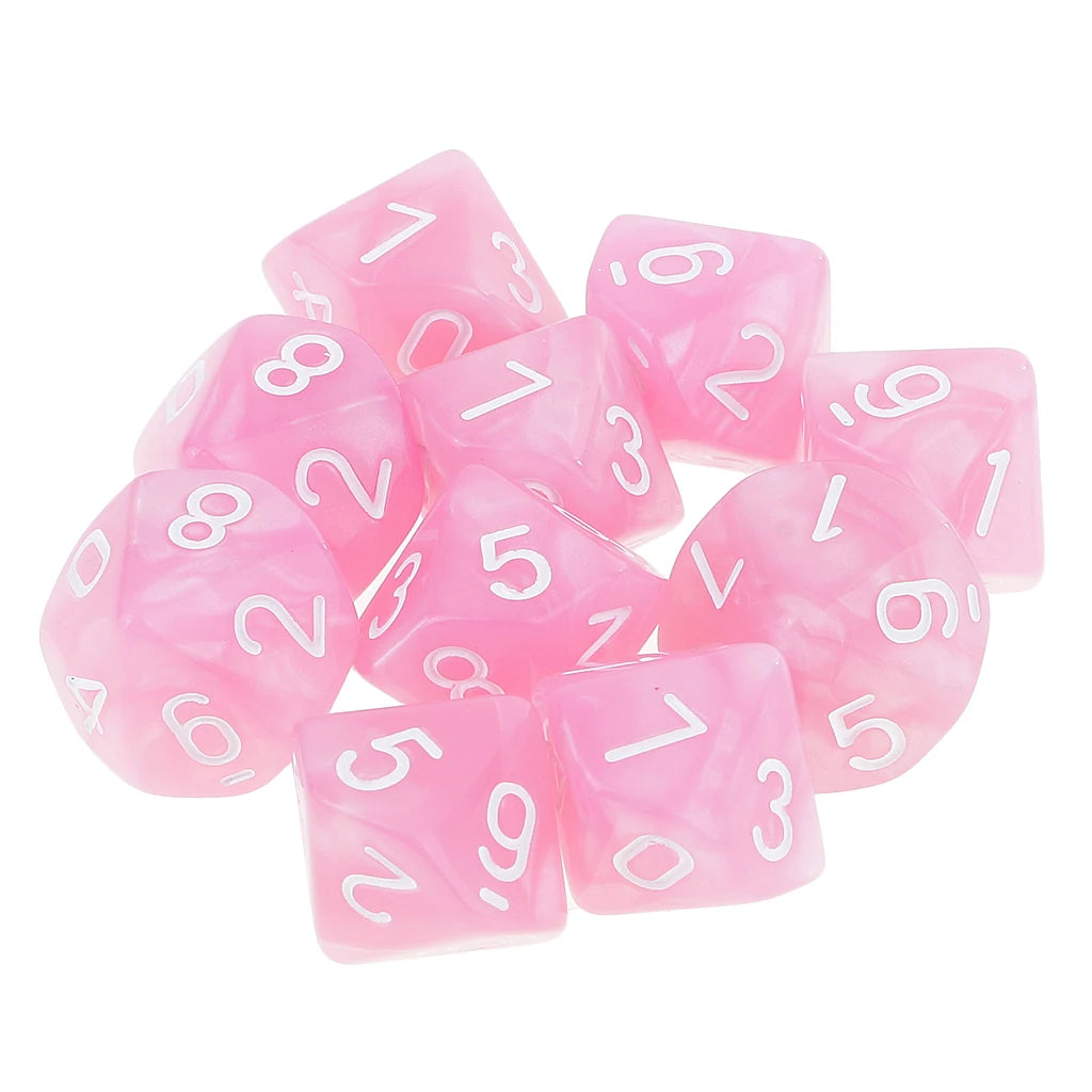 10pcs RPG DND Polyhedral Dice Set D10 D8 – Board Game Multi-sided Dice / 10 dés polyédriques RPG DND D10 D8 – Jeux de société multi-faces