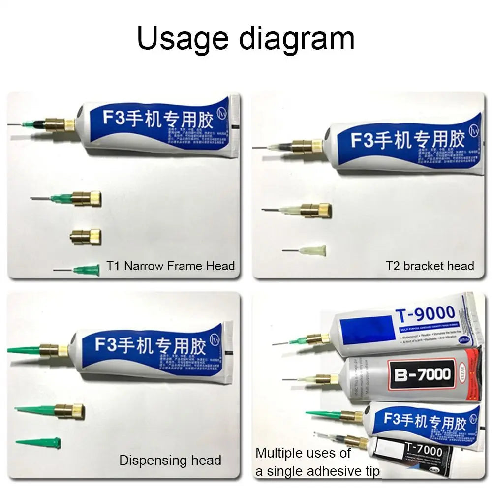Q9 Glue Dispensing Nozzle Adapter for B7000/T7000/T8000 Glue Outlet Adjustable Size Dispensing Head