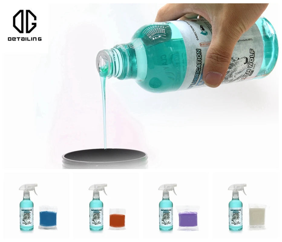 DETAILING 200G Car Clay Bar & 500ml Magic Synthetic Lubricant Set Auto Detailing Cleaning For Car Paint Wheel Hubes Glass