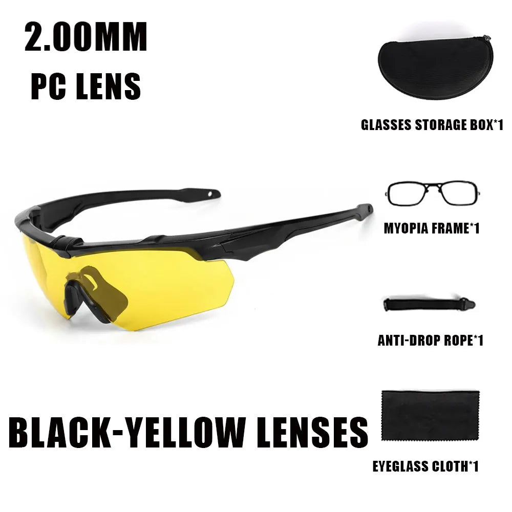 JSJM Outdoor Military 2.0MM Tactical Goggles Windproof Dustproof CS Shooting UV400 Safe Protective Glasses Mountaineering Gafas
