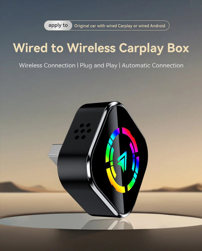 CarPlay Android Auto Adapter 2in1 5G WiFi Bluetooth Fast Connection Universal for Car Plug Play voice assistant