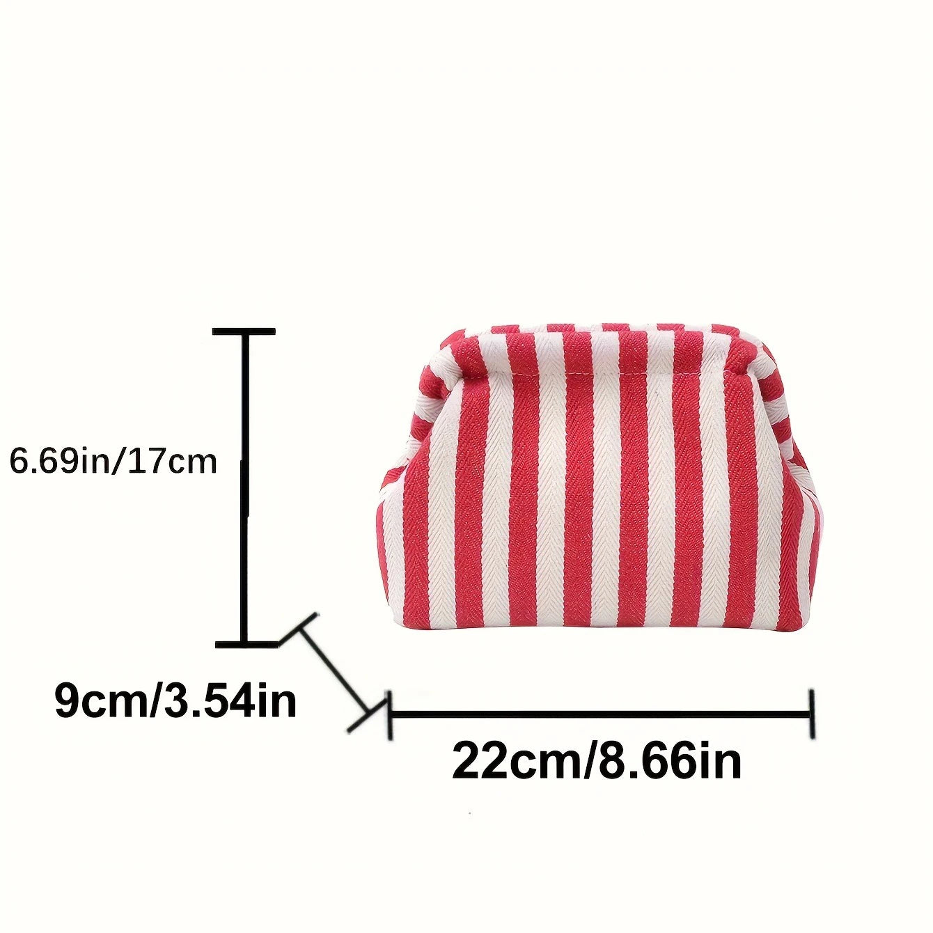 2025 New Knitted Striped Cloud Bag Clutch, Large-capacity Daily Versatile Color-blocking Clip Bag