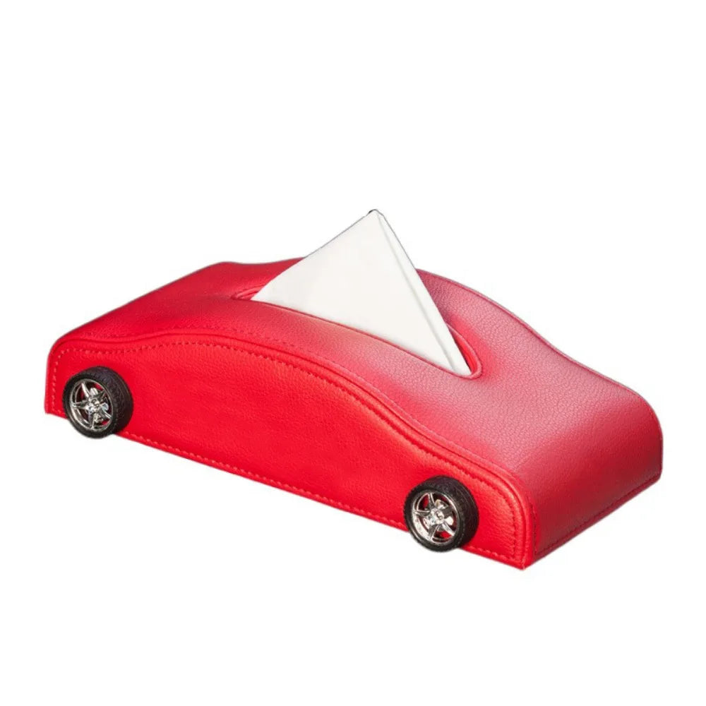 Creative Car Shape Tissue Box Decorative Simulated Tire Auto Napkin Holder Portable Space Saving Tissue Dispenser Interior