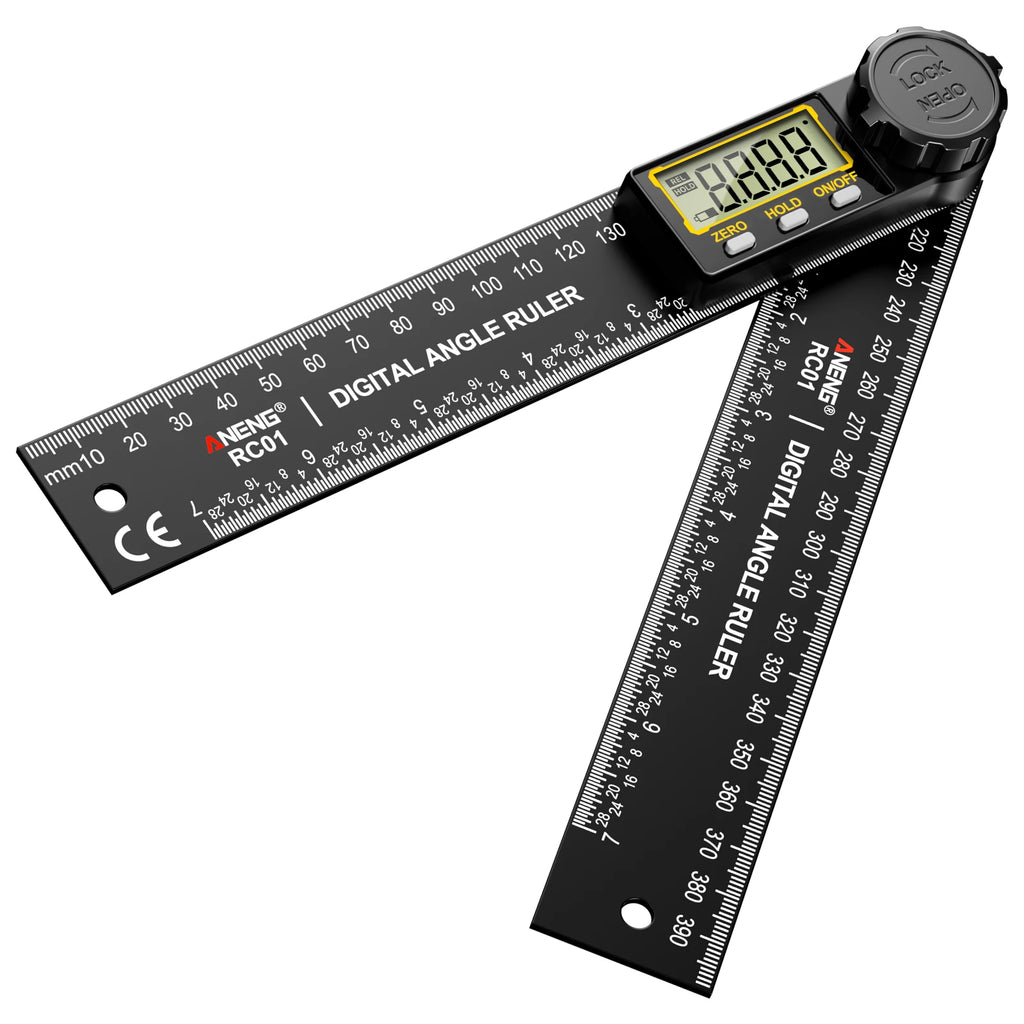 ANENG RC01 Digital Angle Finder Gauge Multifunction Detector 0-0-999.9° Angle Ruler Protractor Caliper Woodworking Tools