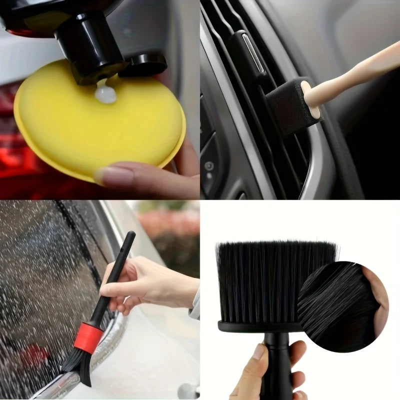 New Car Cleaning Care Set dust brush cleaning brush sponge brush, waxing sponge car wash cloth