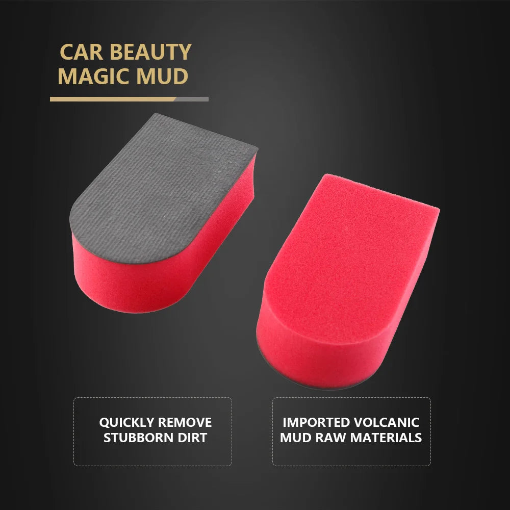 SPTA 1PC Red Car Magic Clay Bar Pad Decontamination Sponge Block Cleaning Eraser Wax Polish Auto Washing Tool Accessories