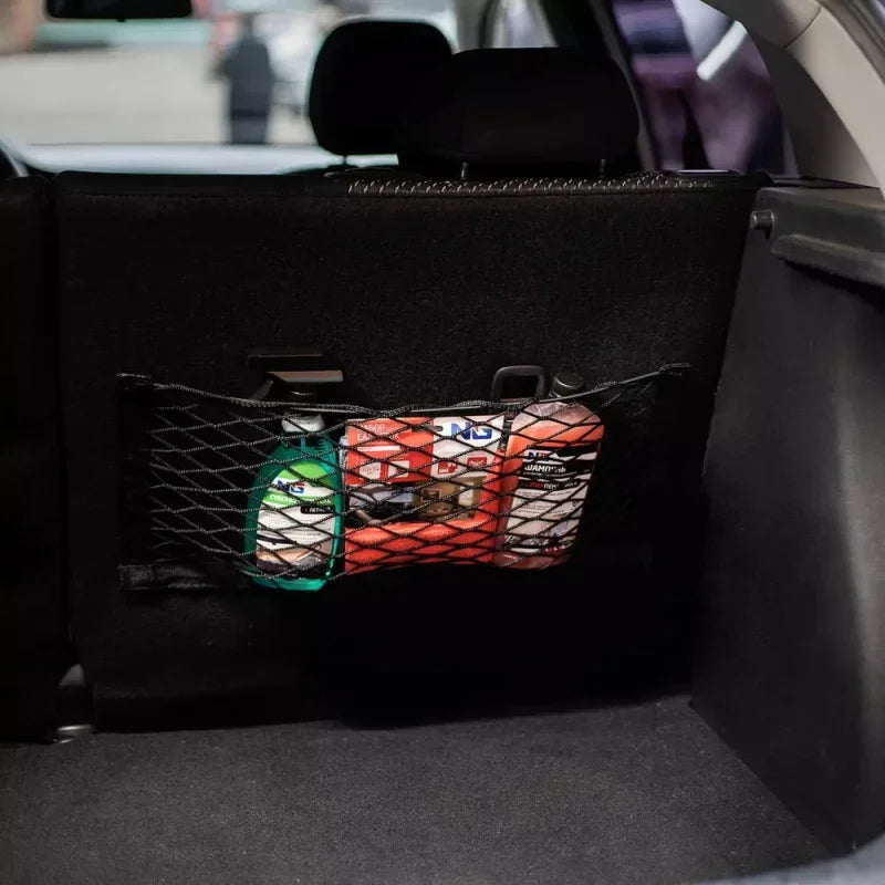 Car Elastic Mesh Fixed Straps Trunk Interior Auto Organizer Seat Back Fixing Net Bag Extinguisher Car Goods Storage Fixing Strap