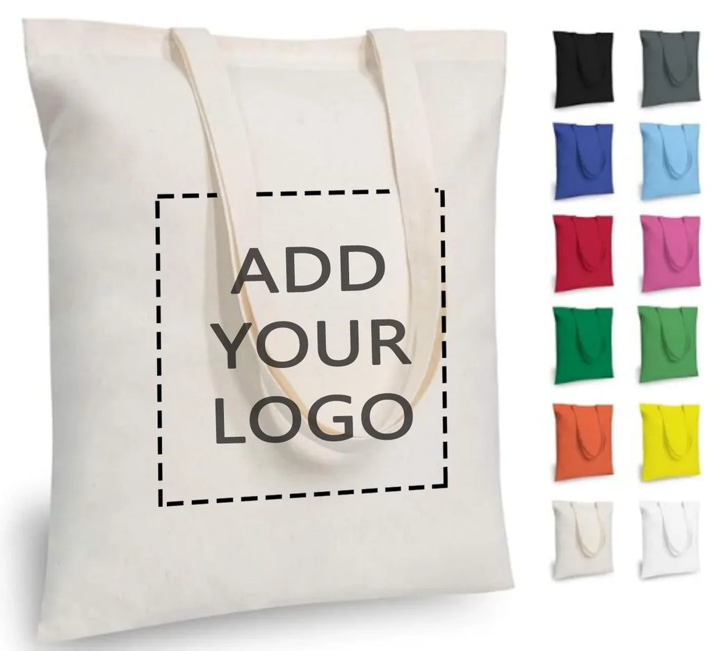 5/10/50pcs/lot Customized logo canvas shopping bag women's large capacity tote bags daily commuting bag print your design37x40cm