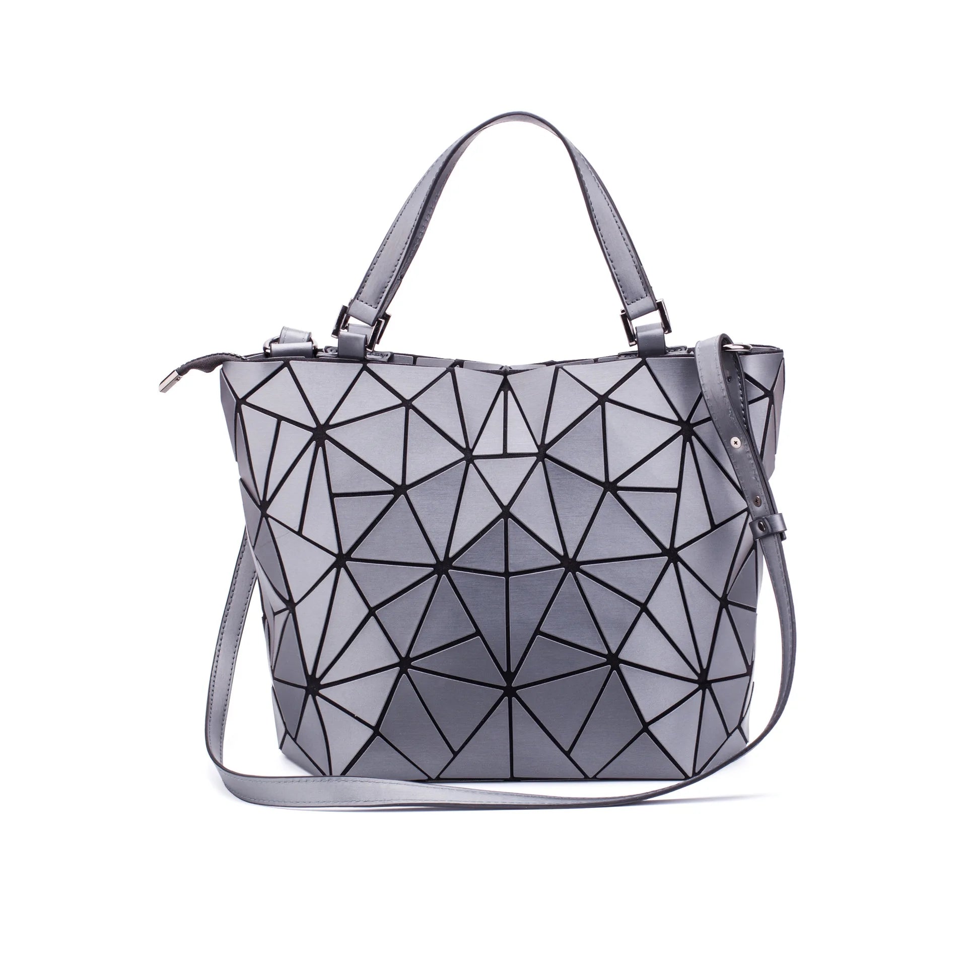 1pcs Women's Matte Geometric Diamond Shoulder Bag Large Capacity Bucket Bag Handbag Diamond Shoulder Bag Crossbody Bag