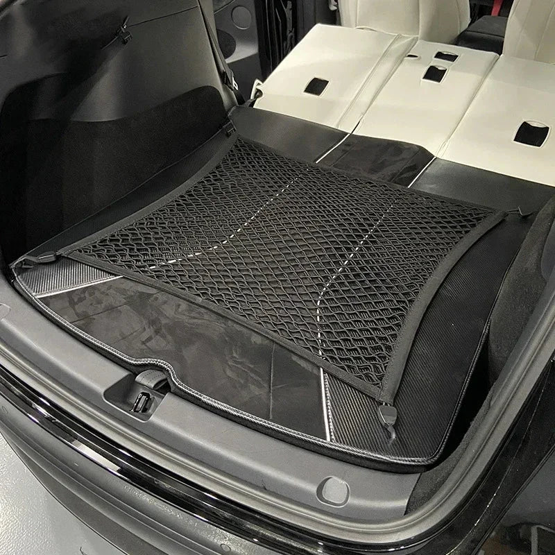 For Tesla Model Y Trunk Luggage Storage Net Bag Hook Rear Cargo Fixed Net Stowing Tidying Car Interior Modification Accessories