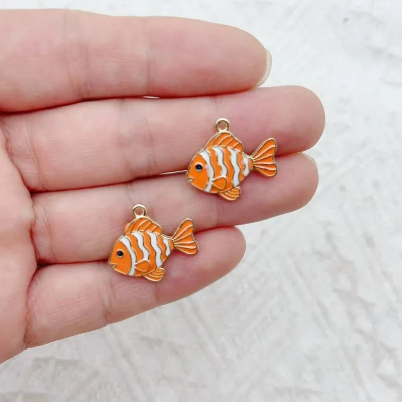 10pcs DIY double-sided marine life accessory bracelet pendant alloy drip oil accessory hanging ornament