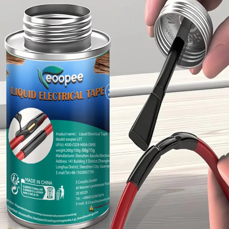 Liquid Waterproof Electrical Tape Epoxy Resin Black Glue Quick Drying Sealant For Wires And Cables Home Use Fix Line Glue