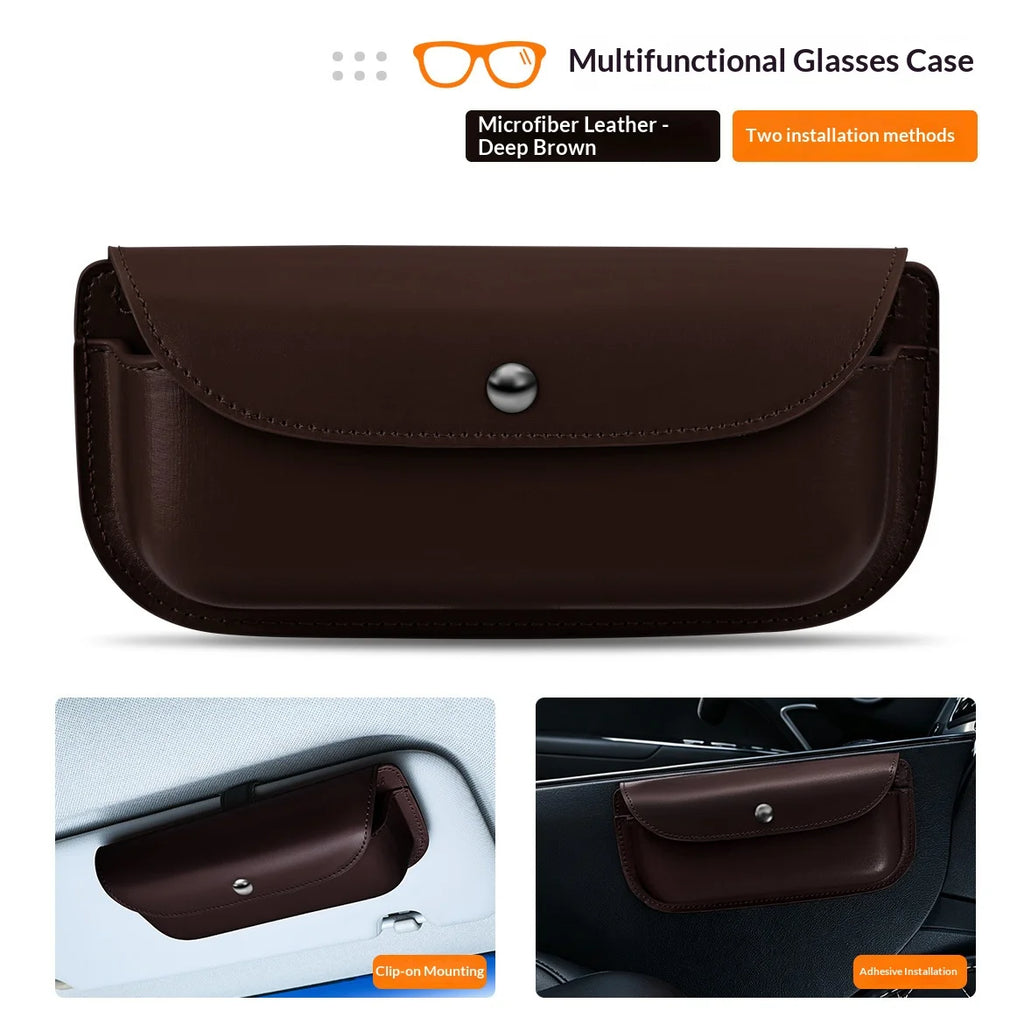 Car-mounted Glasses Holder - Car Sunshade Cover Storage Bag Holder - Car-mounted Glasses Frame Personalized Interior Hanging Box