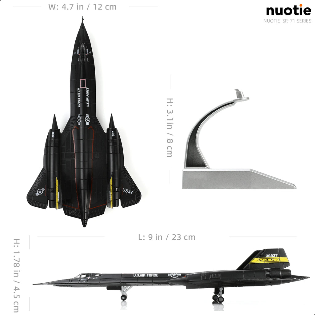 NUOTIE 1/144 SR-71 Blackbird Diecast Metal Pre-Build Military Aircraft Model Display Collection Gift