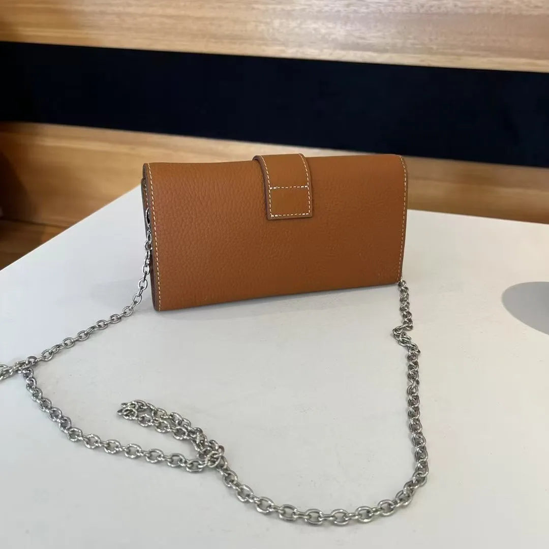 2025 Latest Light Luxury High Quality Lychee Pattern Cowhide Clutch Bags Fashion Lady Genuine Leather Shoulder Bags