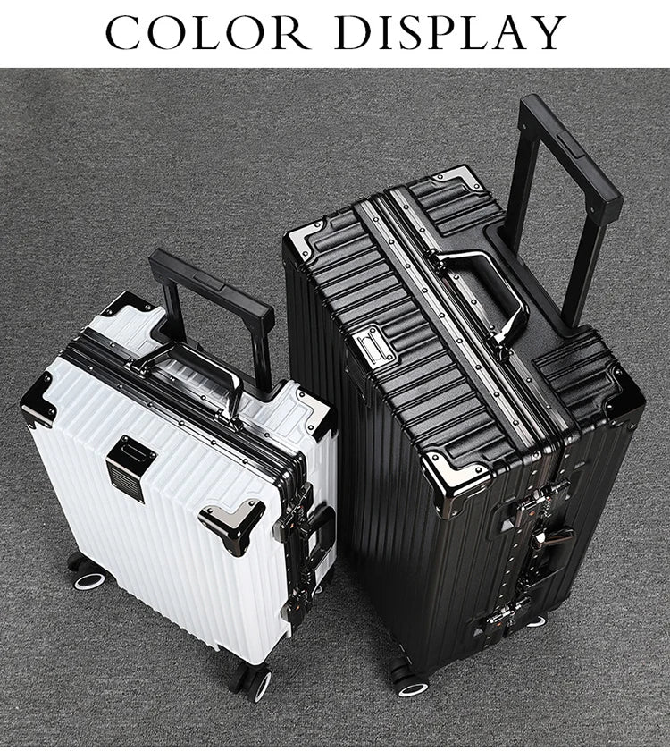 2-Pieces set travel luggage suitcase  20+26 inches aluminum frame with tsa lock, carry on size  featuring silent all-terrain wheels, a cup holder