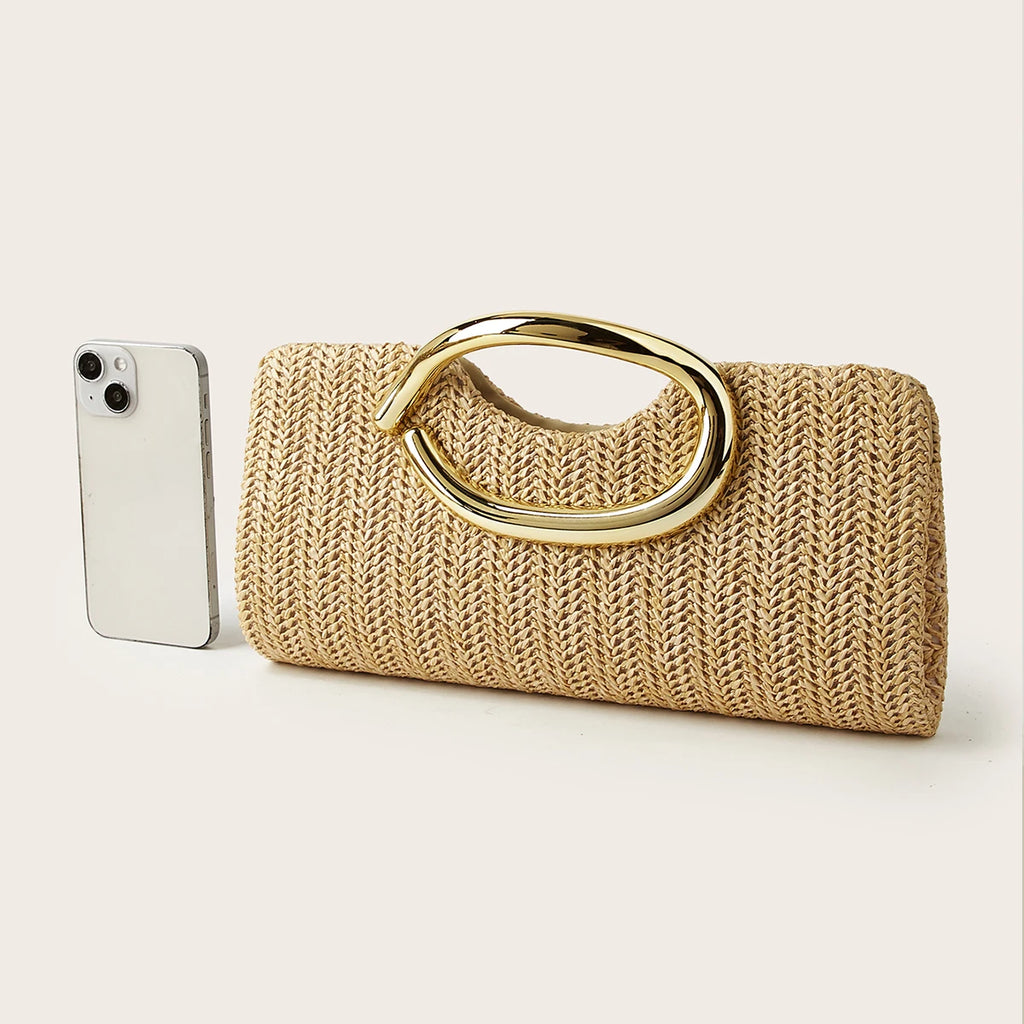 New Fashion Woven Handbag for Women, Versatile for Holidays, Beach, Business, and Commuting, Casual and Simple Beach Essential for Vacations