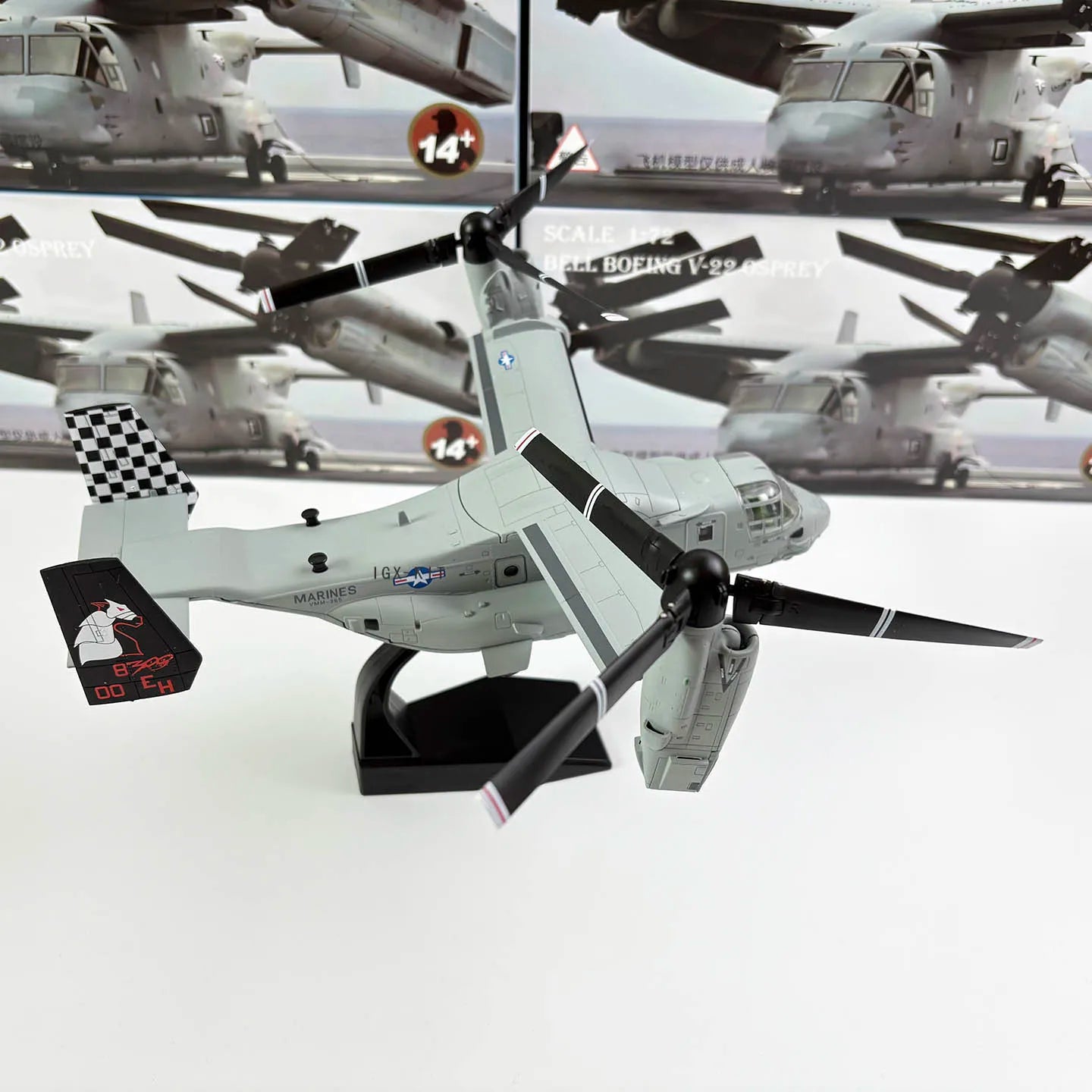 1:72 Scale  US Navy Marine V22 V-22 Osprey Transport Helicopter Amphibious Metal Plane Aircraft Model Ornament