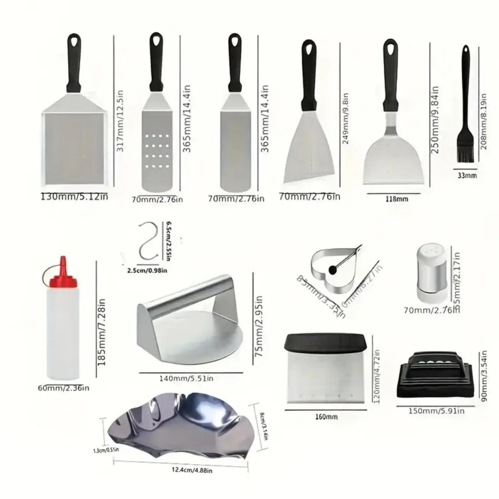 Ultimate Grill Master's Choice: 38-Piece Griddle Tool Set , Ideal BBQ Gift