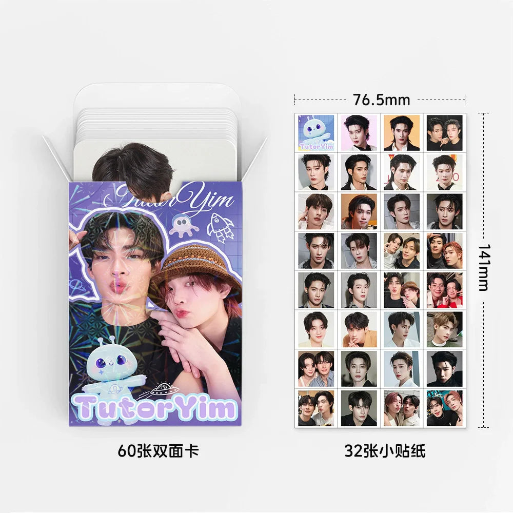 92Pcs TutorYim Lomo Cards Thai BL Idol HD Photocards Mini Portrait Decor Stickers Fans Collection Gift