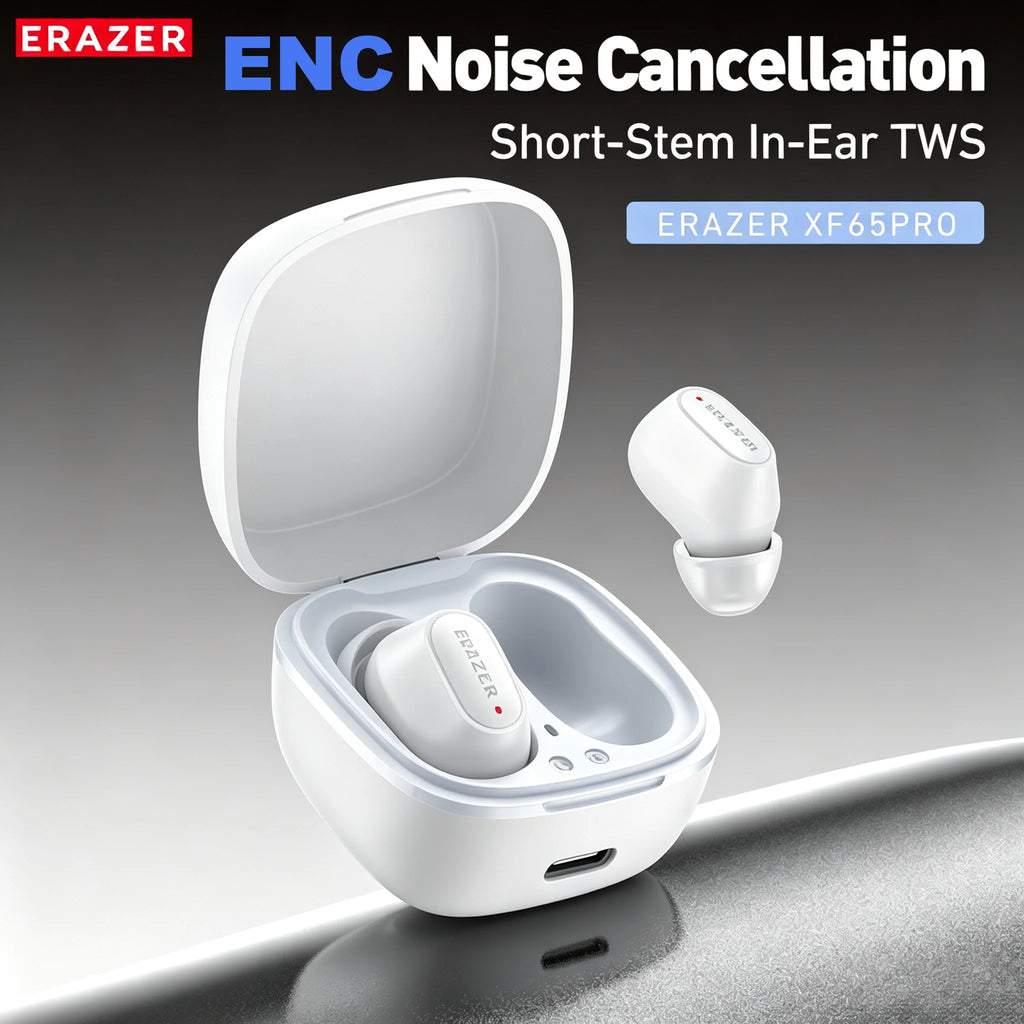Erazer XF65 Wireless Headphones 135 Language AI translator Earbuds Soft Long Battery Low Latency Type-C Bluetooth Earphones