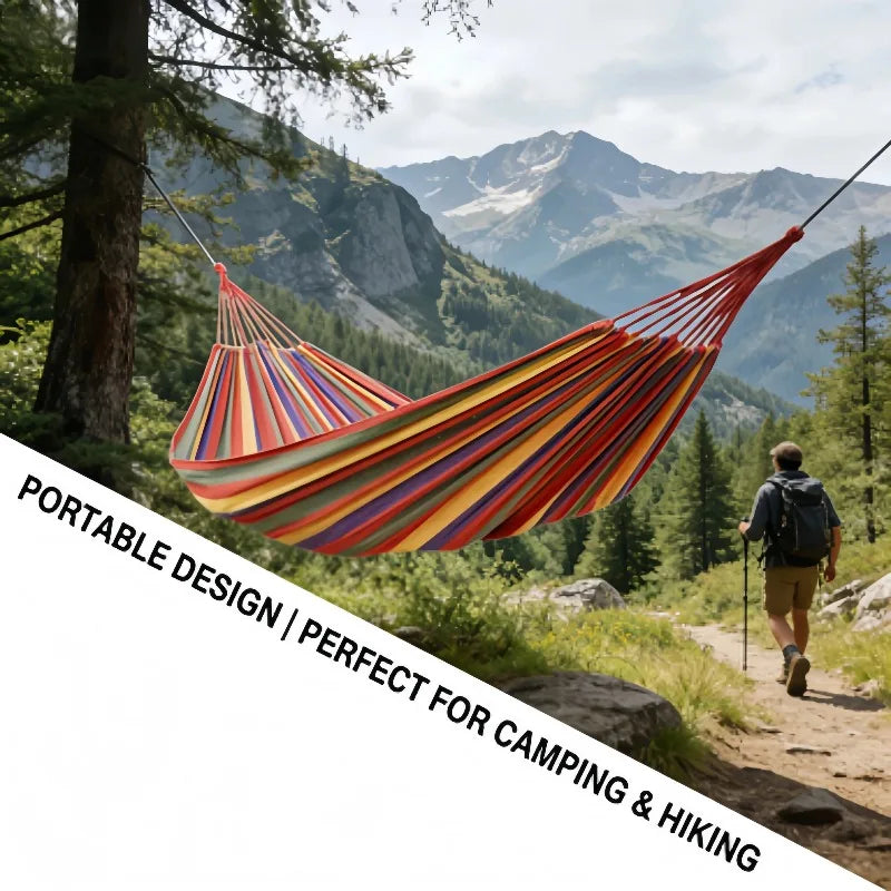 Thick Canvas Outdoor Hammock Swing for Adults Portable Camping Hammock Easy to Transport and Store for Outdoor Camping Hiking