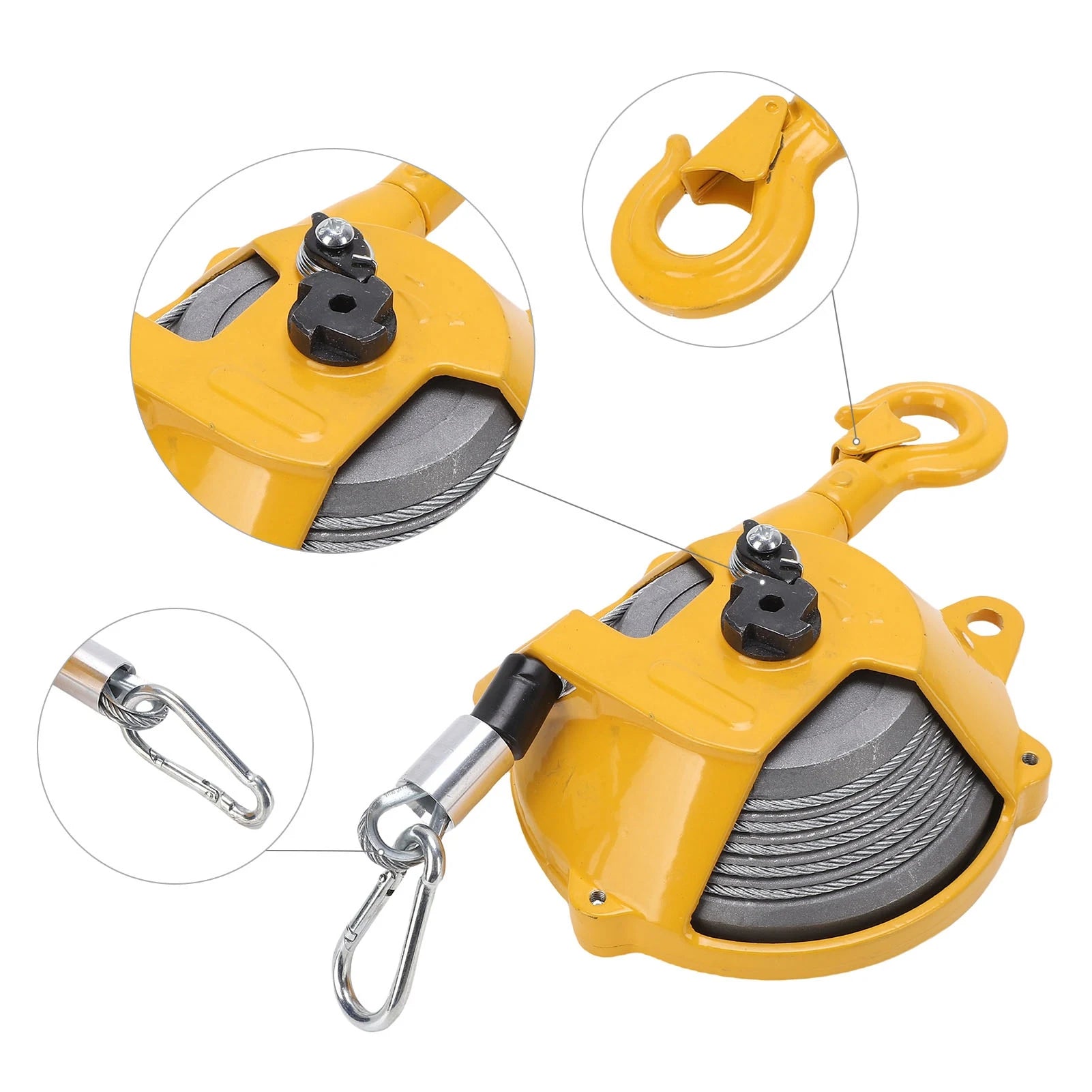 Spring Balancer 3-5kg Load Bearing Self Locking Retractable Tool Holder with 1.9m Wire Rope and Hook