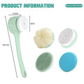 Electric Body Brush with 4 Heads,Back Scrubber for Shower, Waterproof Long Dual Handle Power Body Scrubber, Bath Brush for Clean