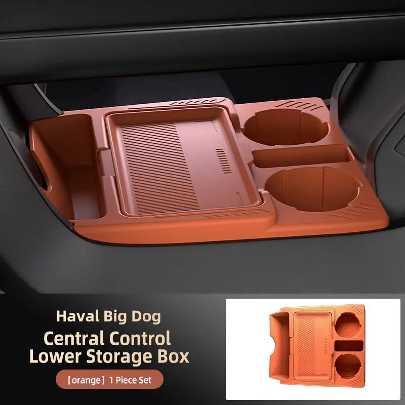 Car Storage Box For Great Wall GWM Haval H7 Dargo Big Dog 2024 Central Control Armrest Box Under Layer Organize Silicone Storage
