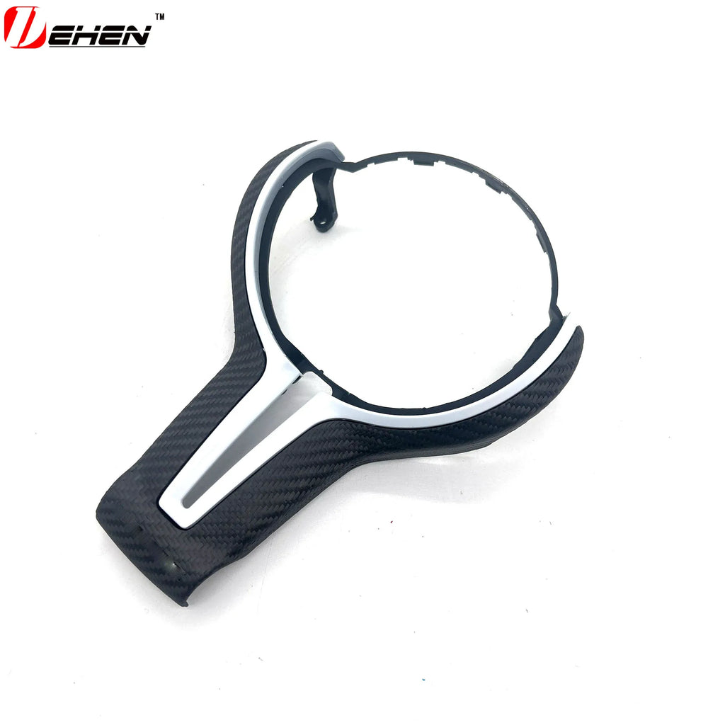 For BMW F20 F22 F30 F31 F32 F33 F36 F10 F06 F12 F13 F15 F16 M-Sport Replacement Style ABS+Carbon Fiber Steering Wheel Trim