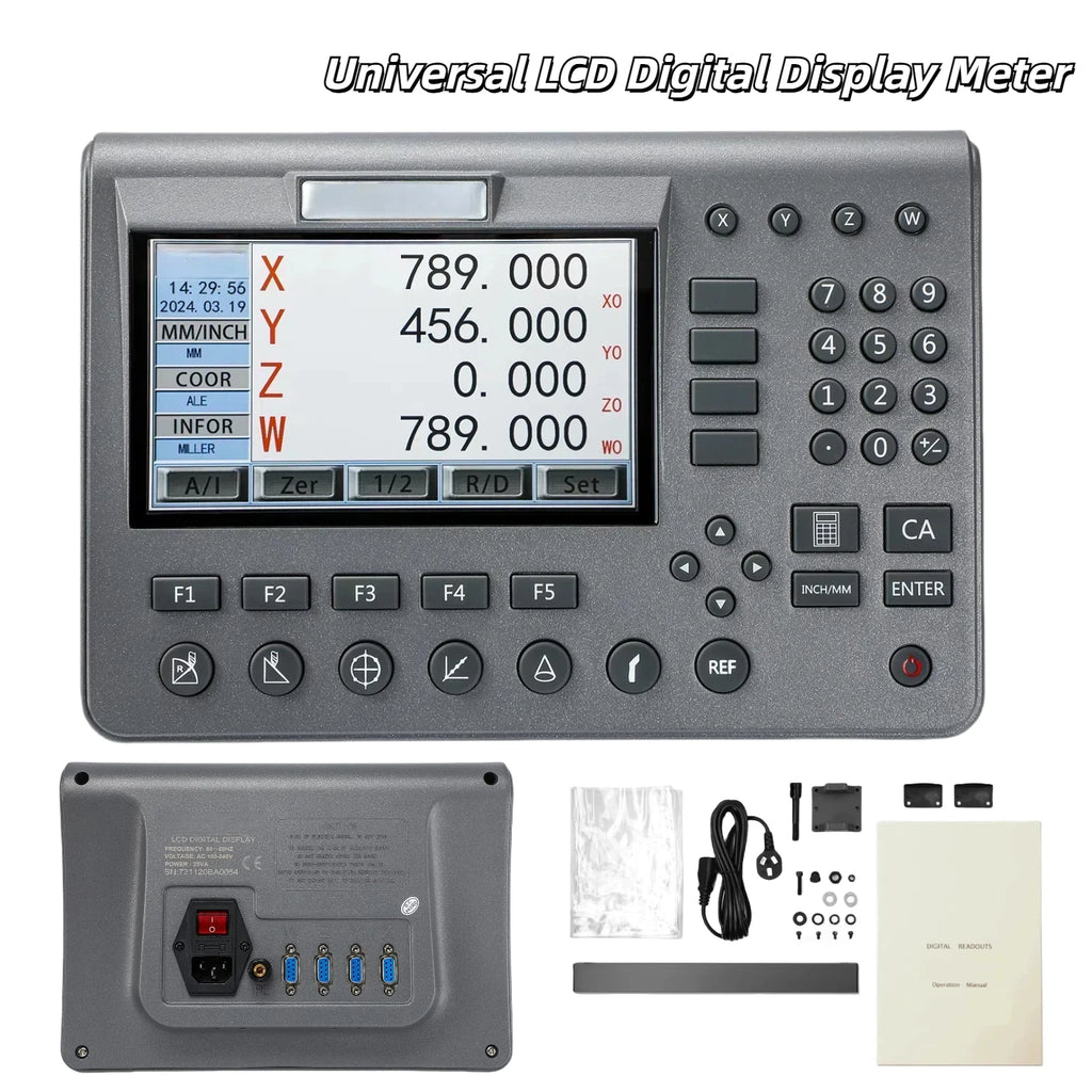 New SDS200 4 Axis Digital Readout AC110V/220V Display LCD DRO SET 3PCS 5um High Precision Optical Ruler Linear Scale Encoder