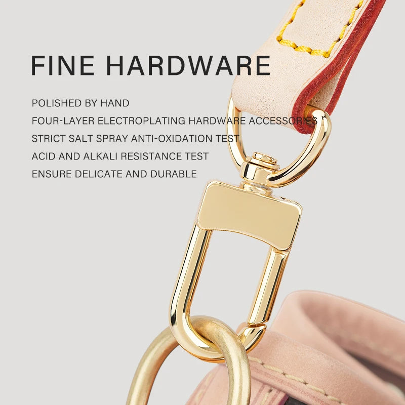 CRAZYSMITH Bag Strap for LV Pochette Acceessories Bags 100% Genuine Leather Shoulder Straps Handbag Belt Replacement Purse Strap