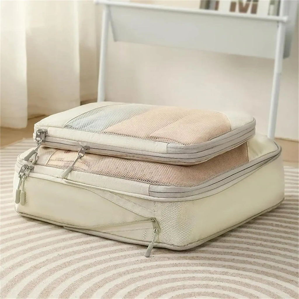 Mesh 4-Piece Set, Convenient for Business Trips and Travel Storage, Is a Practical Set That Saves Space for Travel