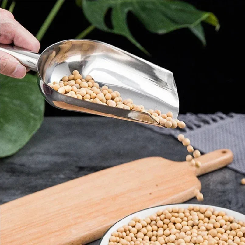 Stainless-Steel Ice Cube Scoop Bar Buffet Party Kitchen Spice Candy Flour Nut Scoop Spoon Dry Goods Shovel Kitchen Accessories