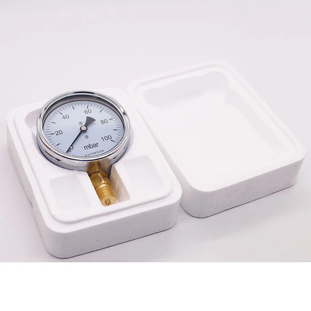 100mm Diameter Calibratable mbar Pressure Meter mbar Gauge Adjustable Gas Micro Pressure Gauge Manometer