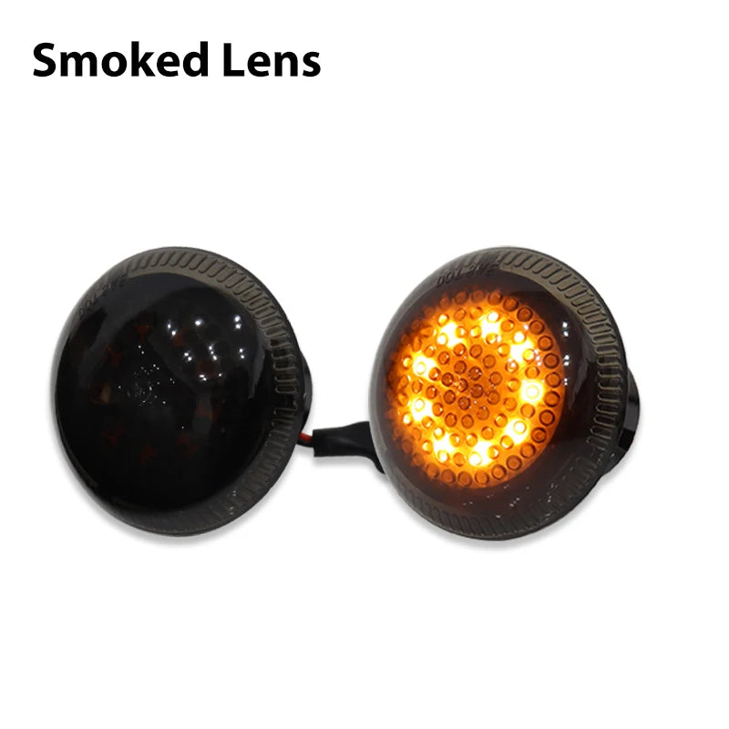 2pcs Round Shape Amber Yellow Full LED Front Fender Side Marker Light For Ford 2010-2021 Transit Connect Van Turn Signal Lamp