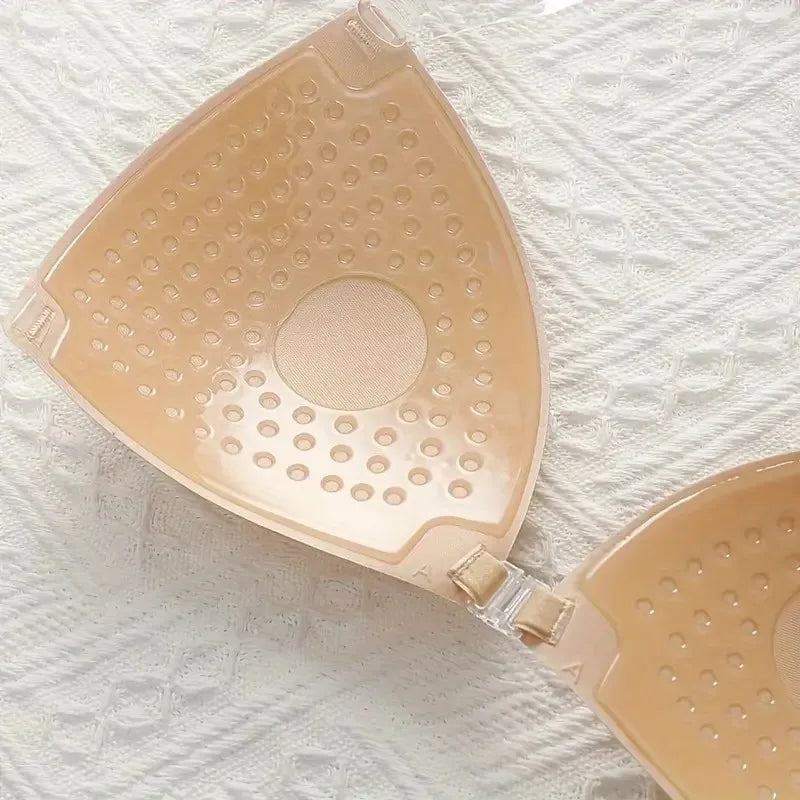 Sticky Bra for Women Backless Wedding Dress Silicone Plunge Deep U Neck Adhesive Bras Lift Boob Invisible Underwear Nipple Cover